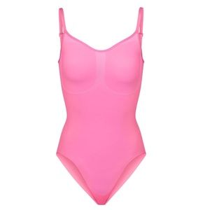 SKIMS Sculpting Shapewear Bodysuit w Snaps Neon Orchid Pink L/XL NWT/BOX